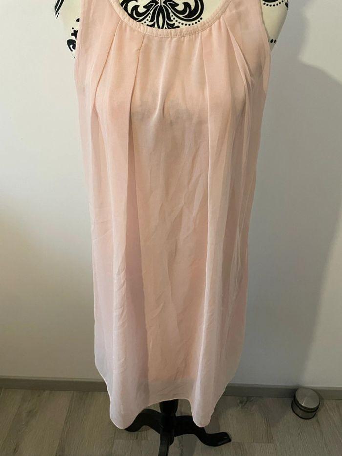 Robe sans manche rose en voile doublé Naf Naf taille S - photo numéro 3