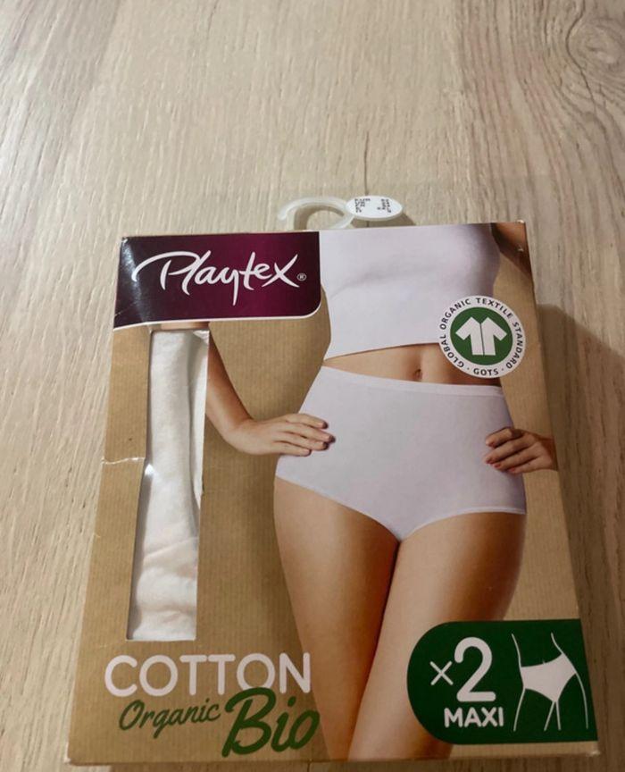 Lot de 2 culottes neuves Playtex Cotton Biologique - photo numéro 1