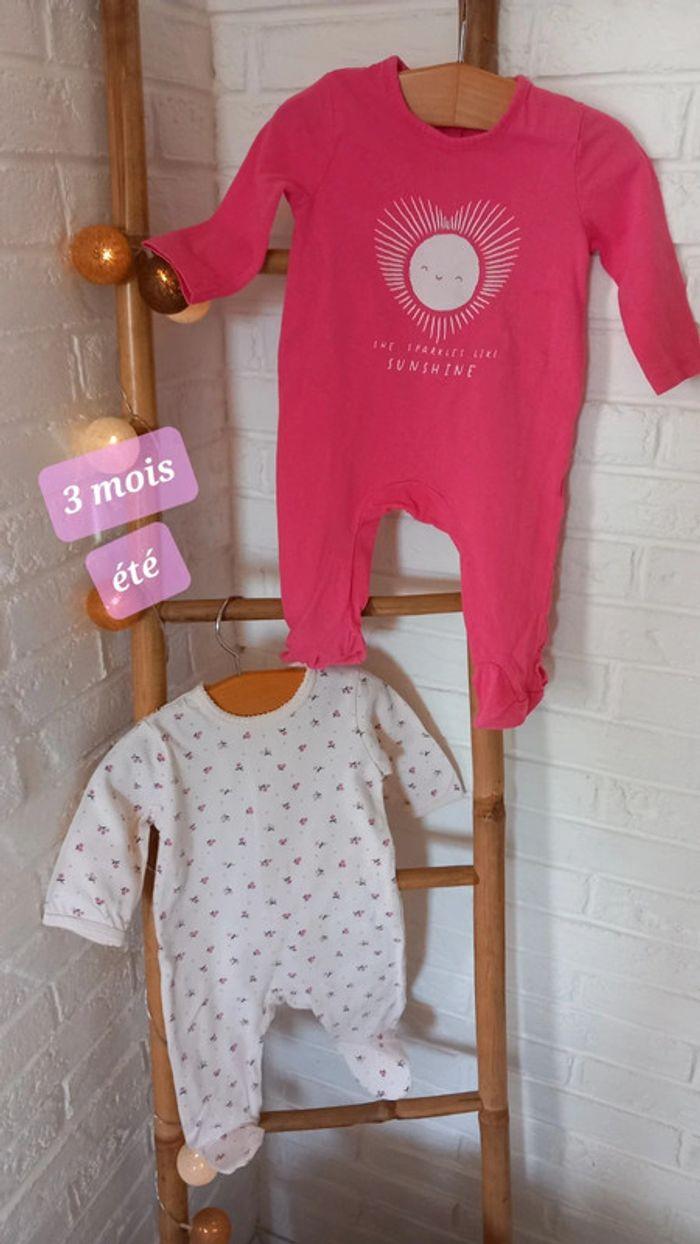 Pyjamas fille 3 mois  été - lot de 2