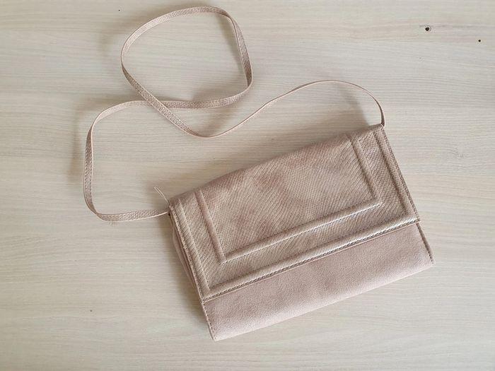 Sac bandoulière pochette rose perlé, beige,nude - photo numéro 1