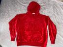 Sweat velour rouge L