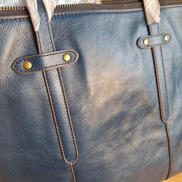 Sac Fossil Cuir Bleu - photo numéro 4