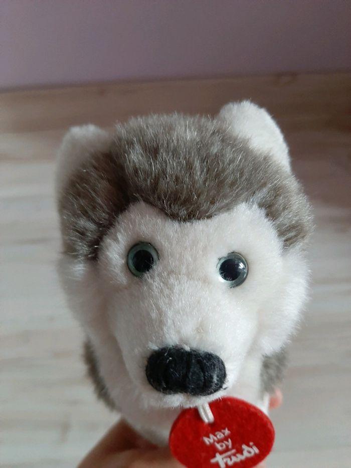 Peluche husky beige et gris - photo numéro 4