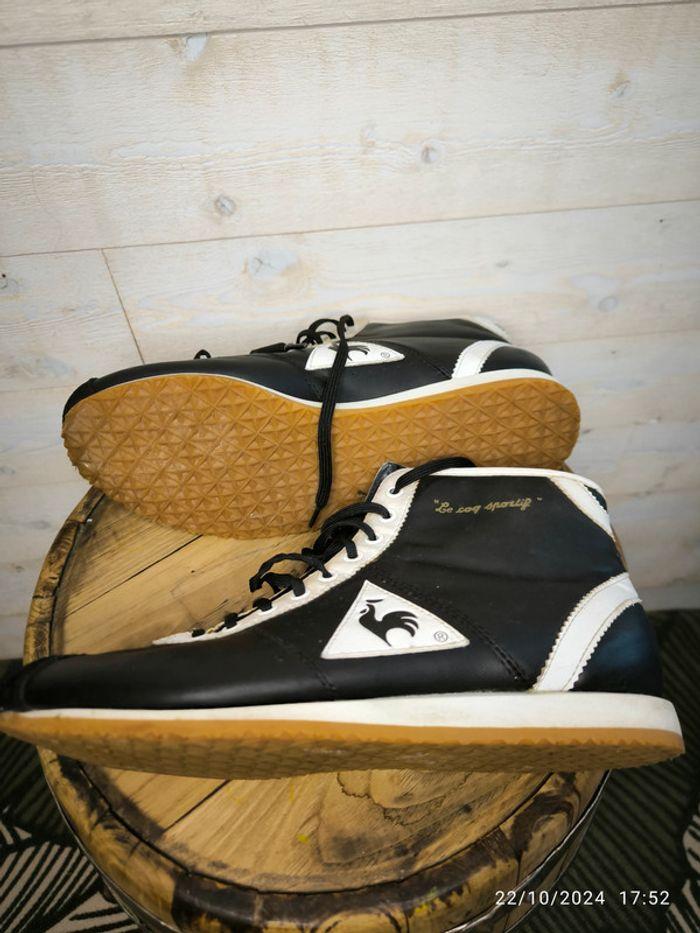 Basket vintage noire et blanche Le coq sportif pointure 39 - photo numéro 3