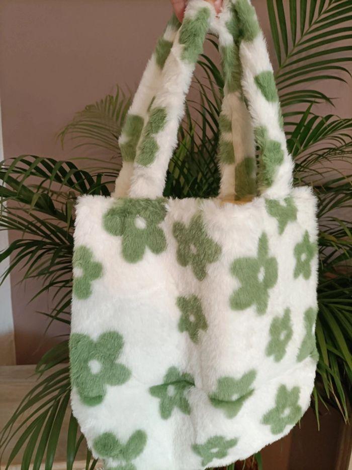 Sac en peluche douce avec imprimé Fleurs - photo numéro 2