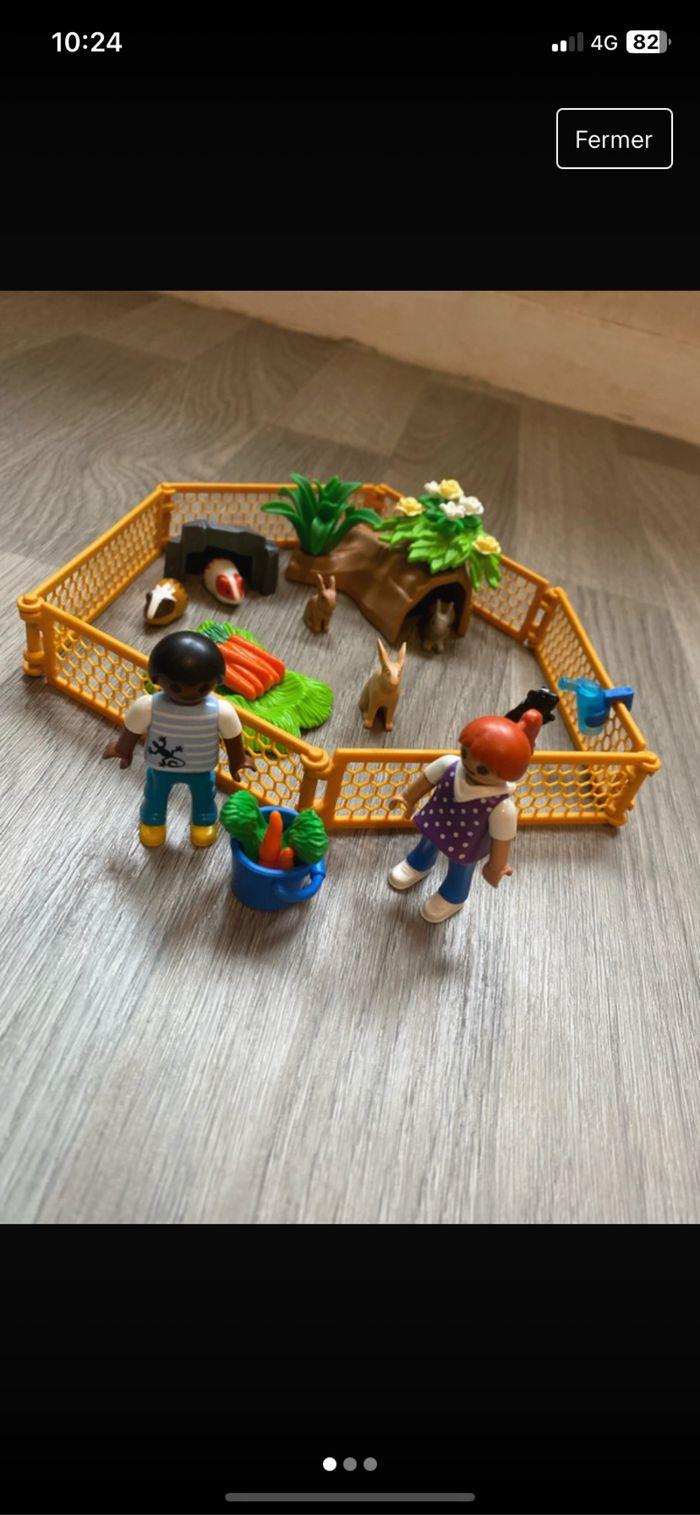 Enfants avec petits animaux playmobil - photo numéro 1