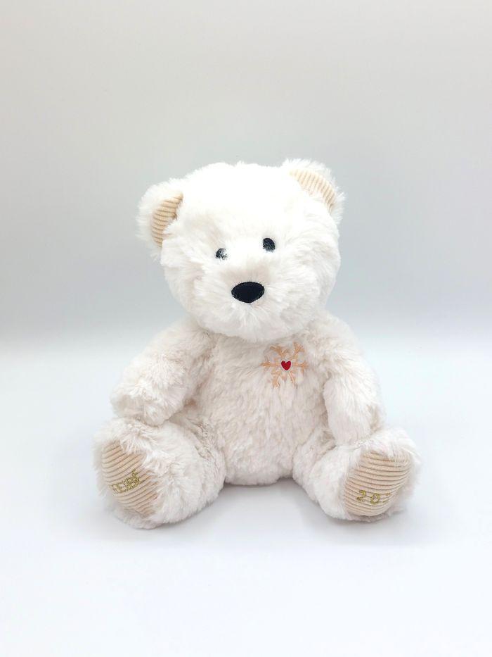 Peluche doudou ours blanc NOCIBE 2022 flocon neige coeur Creaprim 22 cm TTBE - photo numéro 1