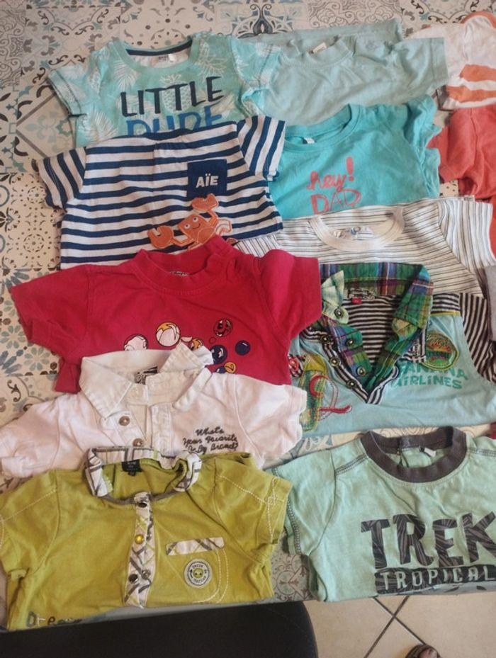 Lot de 16 t-shirt manches courtes 12 mois tbe - photo numéro 3