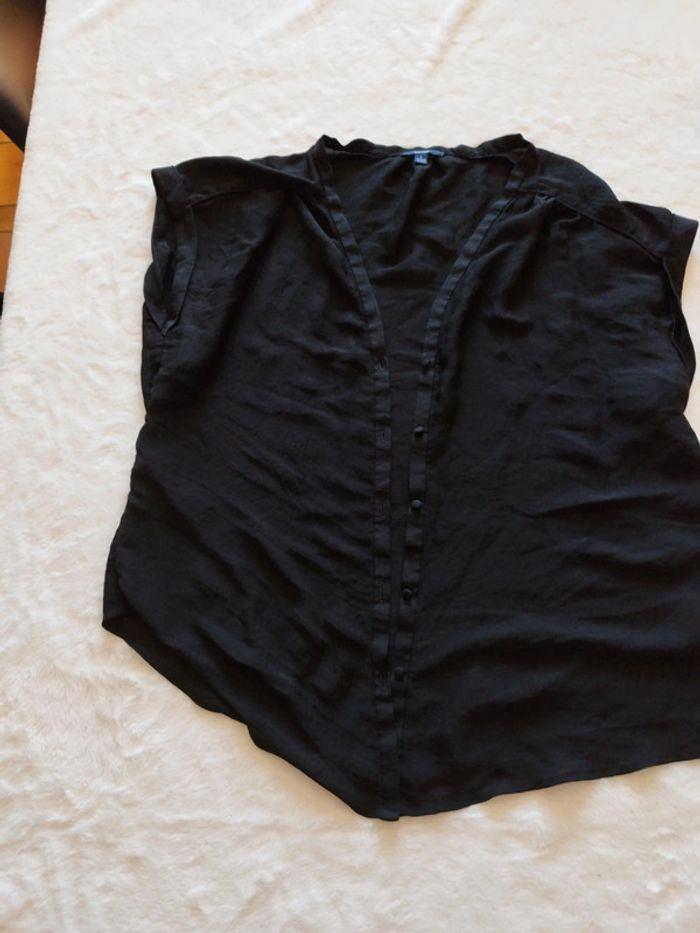 Chemise chemisier léger manche courte taille L 42/44 noir marque kiabi - photo numéro 2