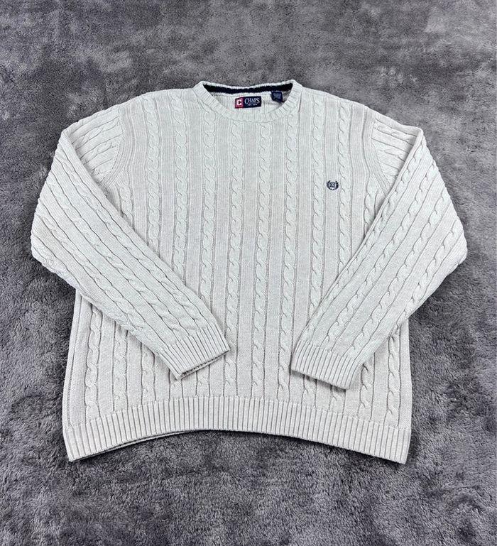 👕 Sweat Torsadé Chaps avec logo brodé Blanc Taille XXL 👕 - photo numéro 1