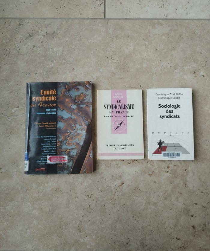 Lot de 3 livres sur les syndicats histoire CGT l'unité syndicale sociologie des syndicats - photo numéro 1