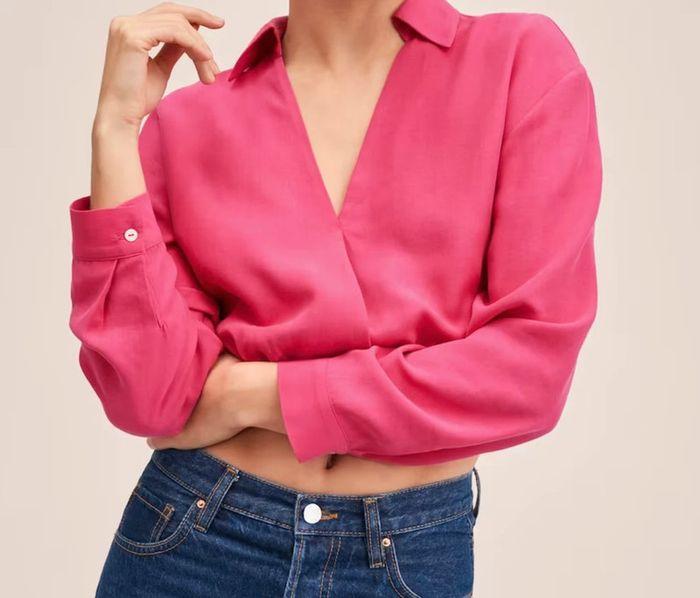 Blouse crop rose Mango - photo numéro 3