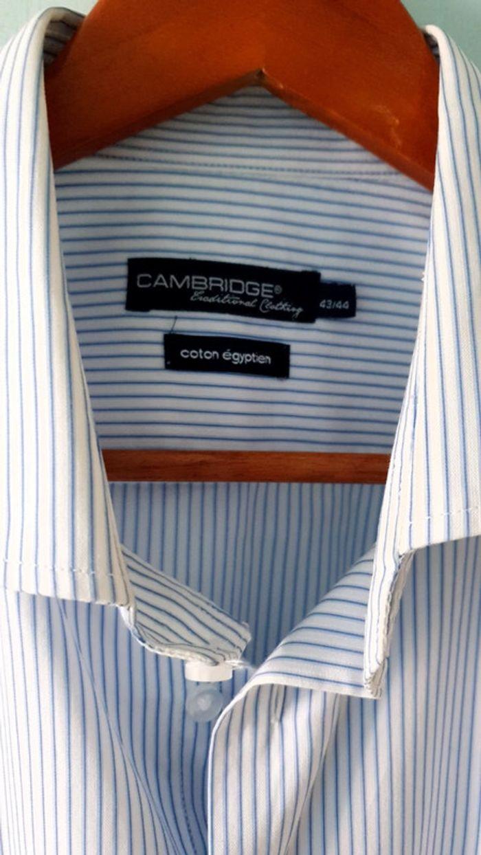 Chemise rayé blanche et bleu Cambridge 43/44 - photo numéro 4