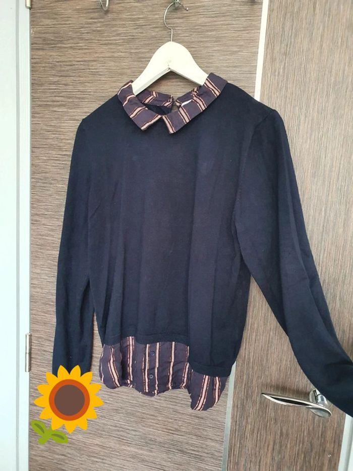 🌻Pull bleu marine taille S Camaïeu parfait état - photo numéro 1