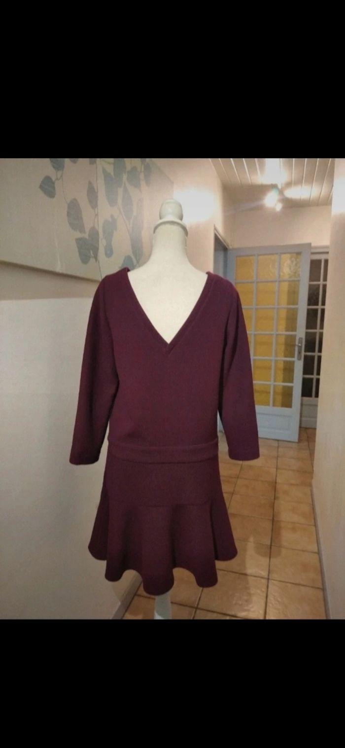 Robe texturée comptoir des cotonniers taille 38 bordeaux automne hiver - photo numéro 6