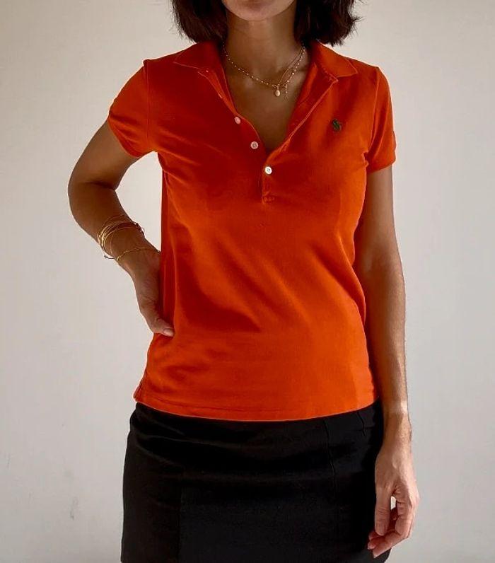 Polo cintré orange Ralph Lauren femme taille S - photo numéro 6