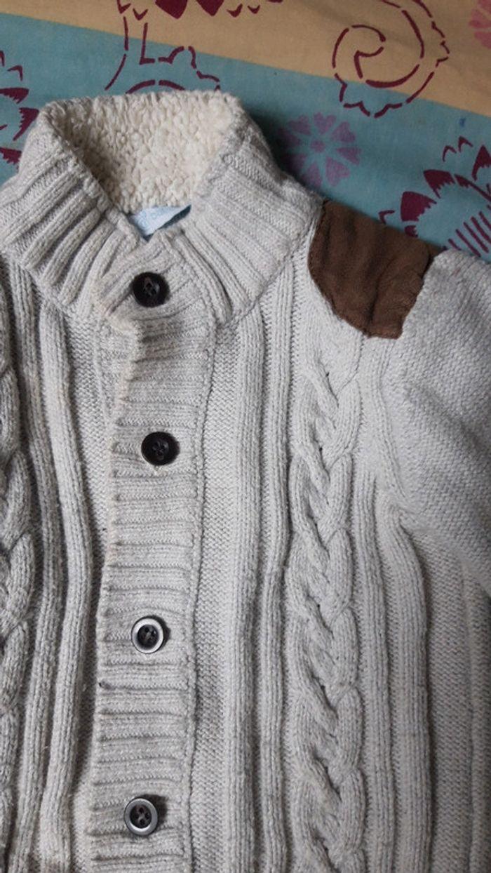 Petit gilet en laine beige gemo 18m - photo numéro 2