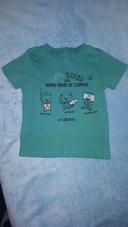 T-shirt manches courtes garçon vert oursons Liberto 2 ans