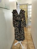 Robe mi longue Ba&sh taille 2 noire à motif automne hiver