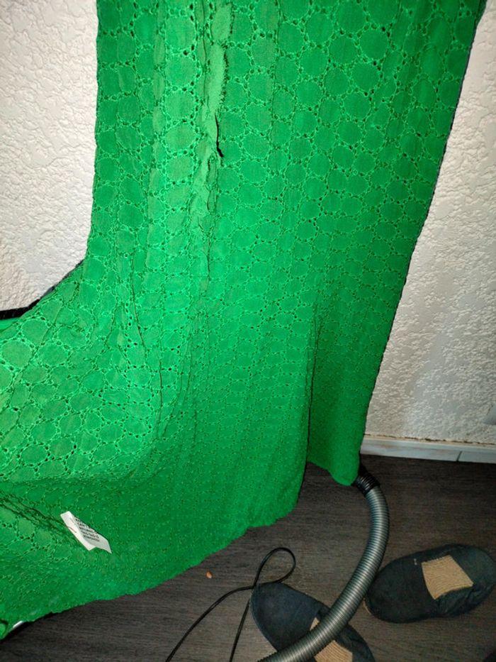 Robe longue verte en mousseline et broderie anglaise neuve taille 36 - photo numéro 8