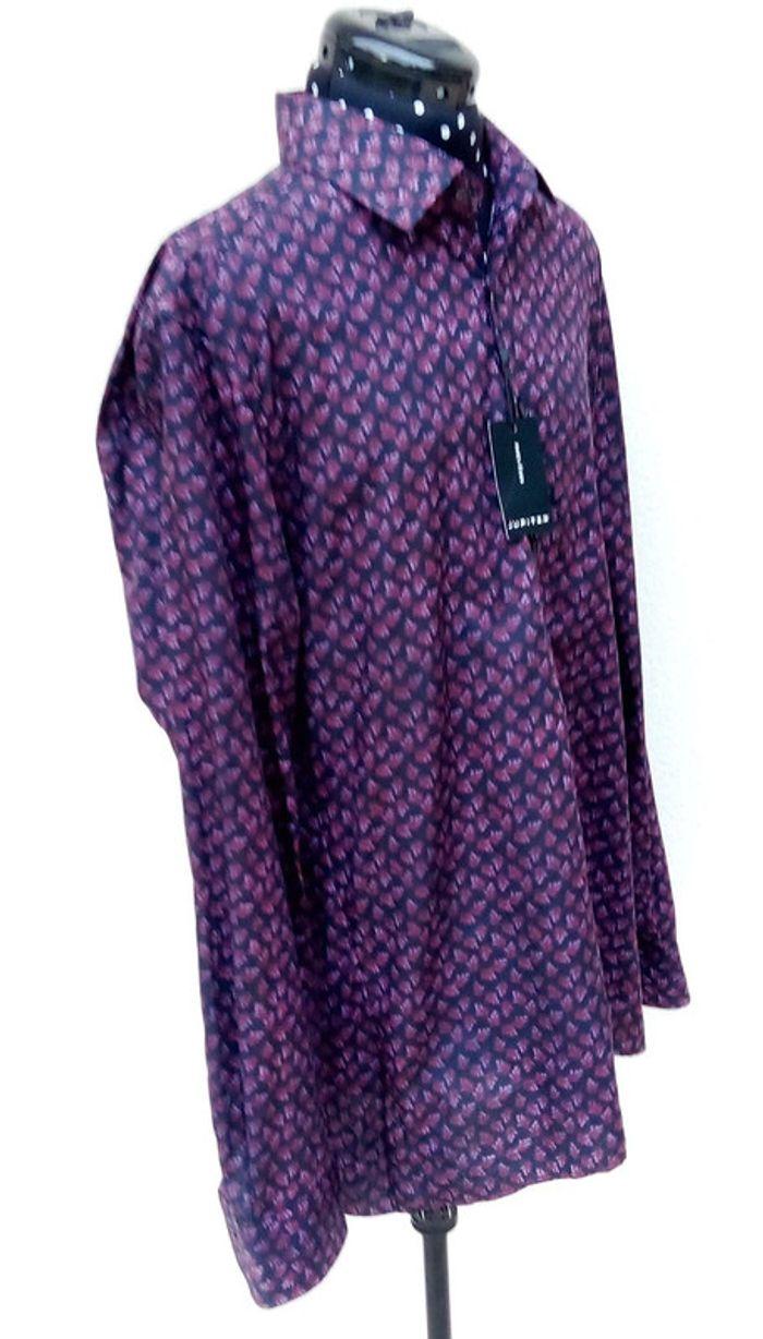 Chemise manches longues bordeaux à motifs Jupiter taille L - photo numéro 3