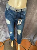 Jean bleu  a trous tezenis taille s