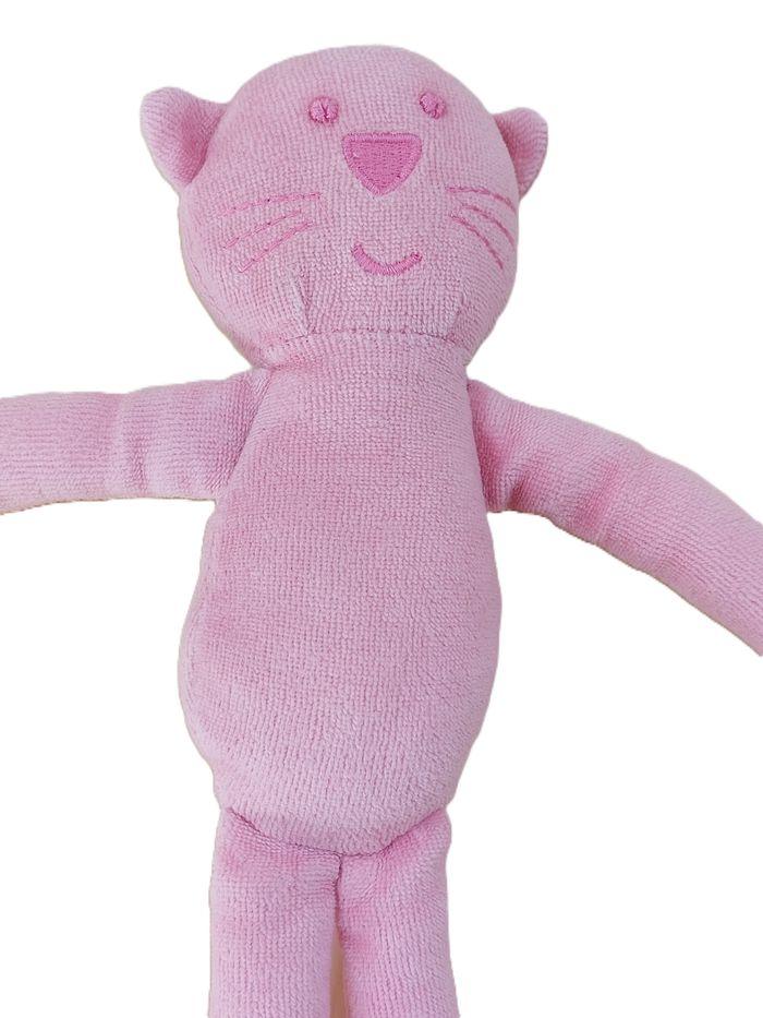 Doudou peluche chat rose Bout'chou Monoprix 30 cm - photo numéro 2