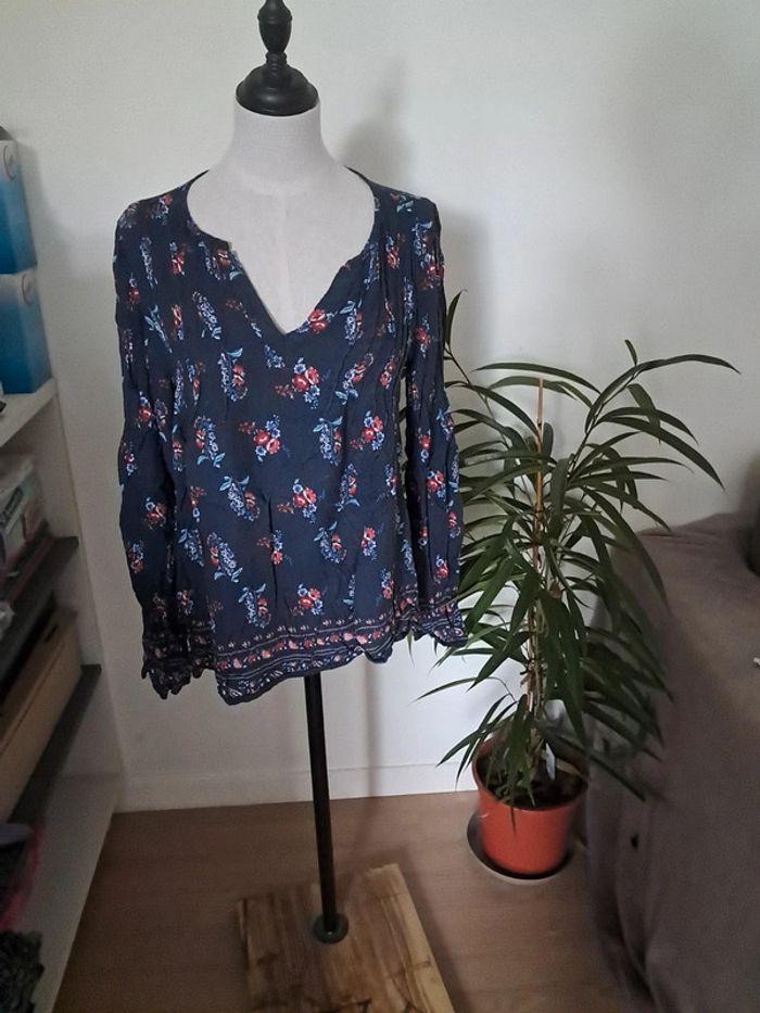 💙Blouse bleu à fleur💙