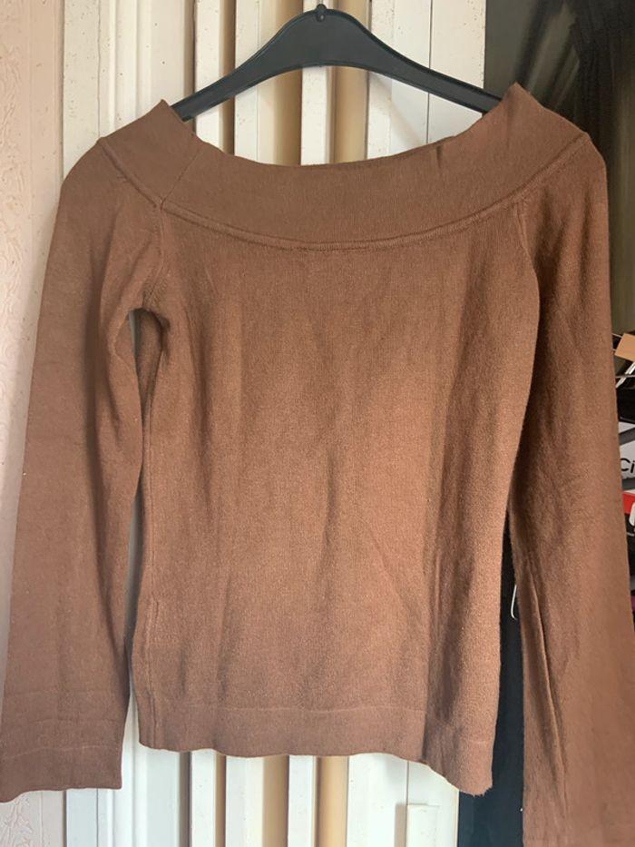 Pull fin marron Hennes taille S - photo numéro 2