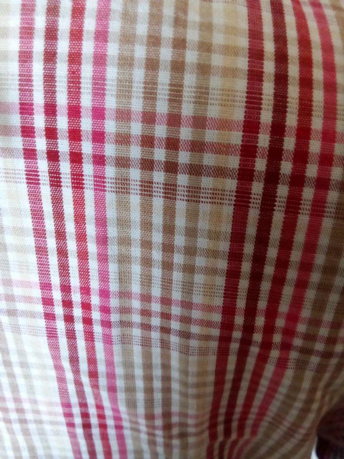 Chemise manches courtes à carreaux rouges et beiges Maine New England taille M - photo numéro 8