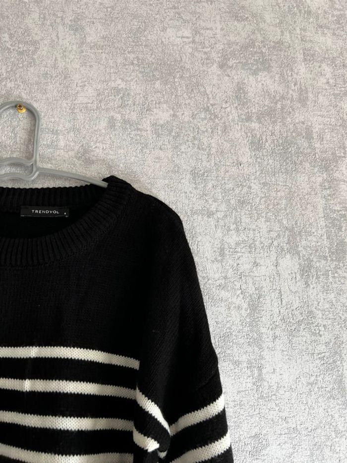 Pull marinière noir et blanc Trendyol Taille S - photo numéro 2