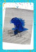 Minifigurine Godzilla bleu transparent - clear blue (compatible Lego)