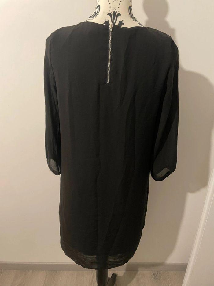 Robe noir à manches longues en voile doublé H&M taille 36 - photo numéro 3