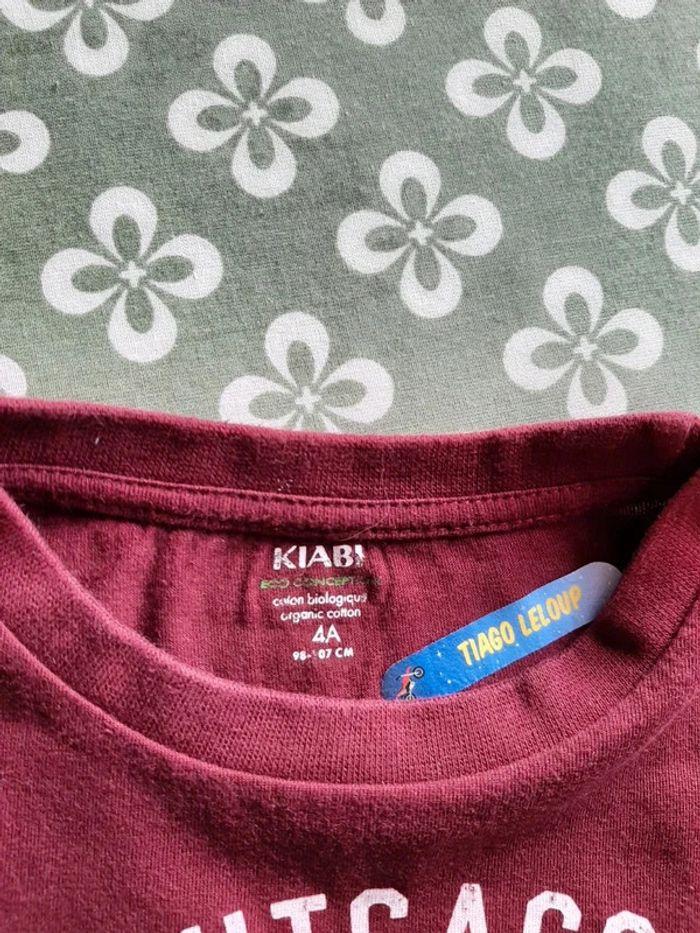 T-shirt 4 ans kiabi bordeaux tbe - photo numéro 4