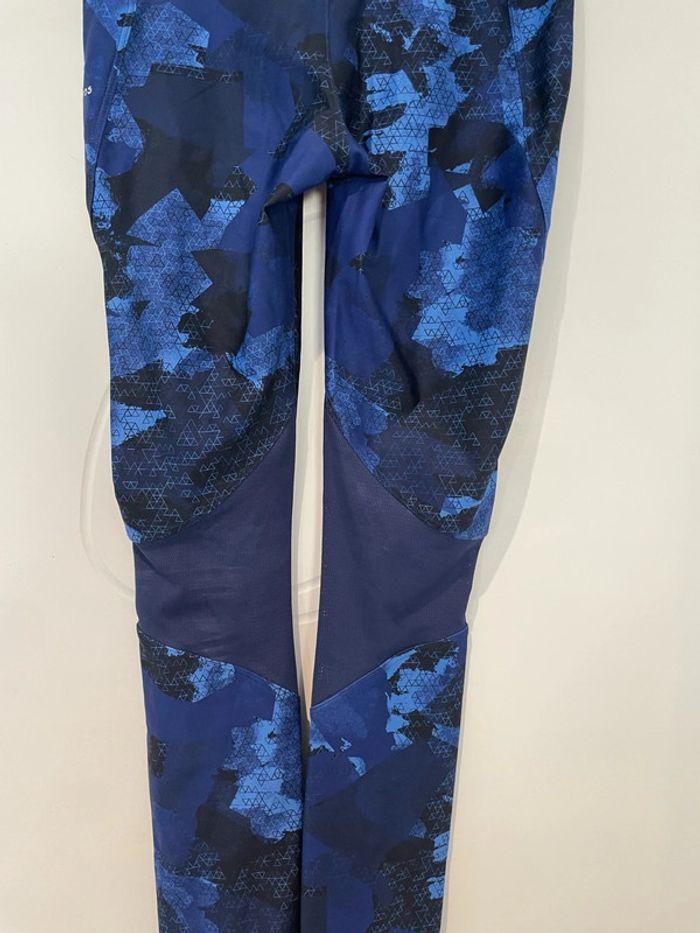 Legging de sport skinny taille haute bleu à motifs bleu marine aération intégré domyos taille 36 - photo numéro 6