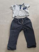 Pantalon chino et tee-shirt rayé t. 24mois