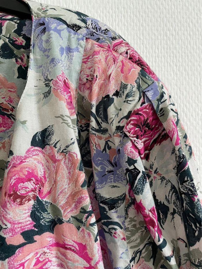 Oversized blazer long motif florale 100% coton - photo numéro 6