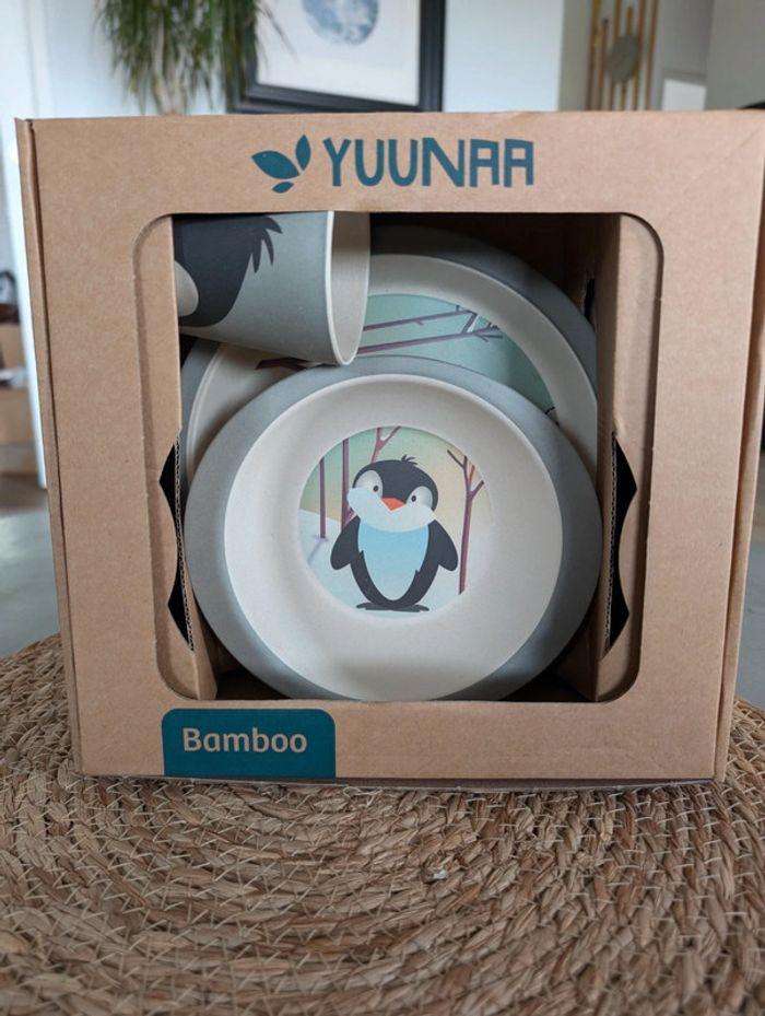 Set Repas Bébé en Fibre de Bambou 3 Pièces  Neuf Yuunaa - photo numéro 1