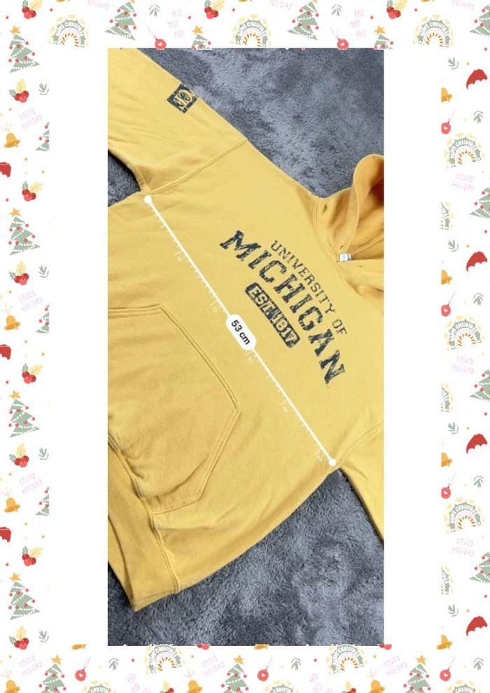 👕 Sweat à capuche Veste University Rare Vintage y2k 90s 2000s Michigan Jaune Taille M 👕 - photo numéro 4