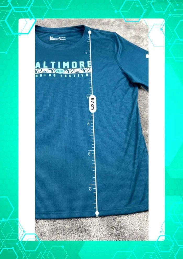 👕 T-shirt Manche Longue de sport Under Armour Baltimore Running Festival Bleu Marine Taille XL 👕 - photo numéro 4