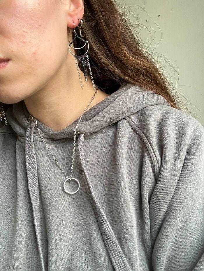 SOLDE -25% Boucles d’oreilles pendantes en macramé et acier inoxydable - photo numéro 5