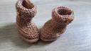 Chaussons/bottes marron en crochet