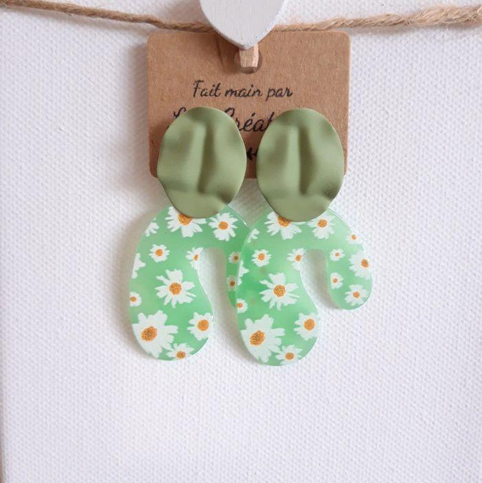 Boucles d'oreilles vert/menthe LC304 - photo numéro 1