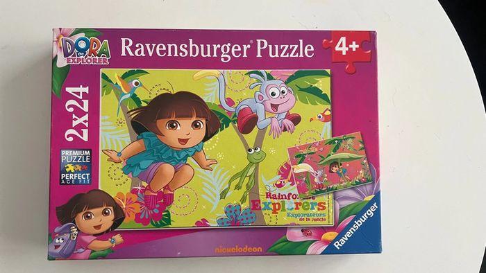 Puzzle dora l’exploratrice 2x24 pièces 4 ans été plus parfait état - photo numéro 4