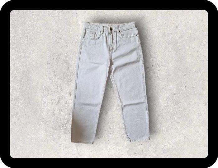 Jean mum blanc écru Ba&sh / taille 1 ou S / détail surpiqures - photo numéro 3