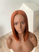 Perruque bob rousse lace front