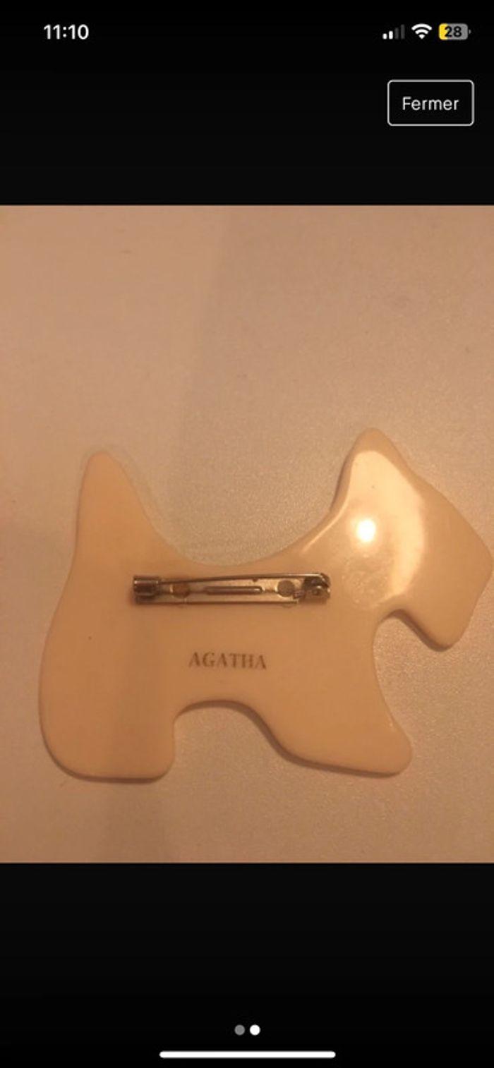 Broche plastique Scotty vintage Agatha - photo numéro 2