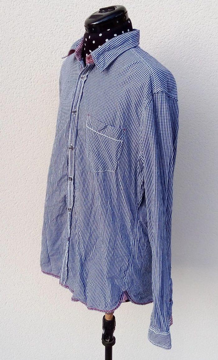 Chemise manches longues Esprit imprimé Vichy carreaux bleus taille L Slim Fit - photo numéro 5