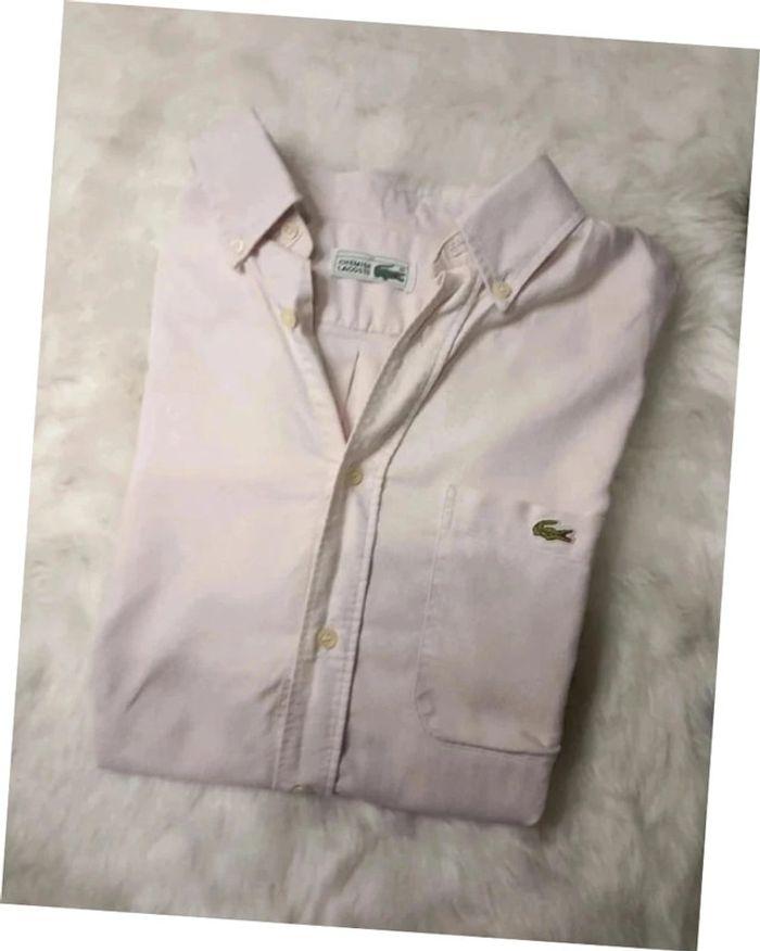 Chemise Lacoste vintage rose taille 40 dernier prix jusqu'à dimanche - photo numéro 2