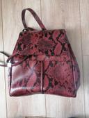 Sac à dos zara python bordeaux et noir